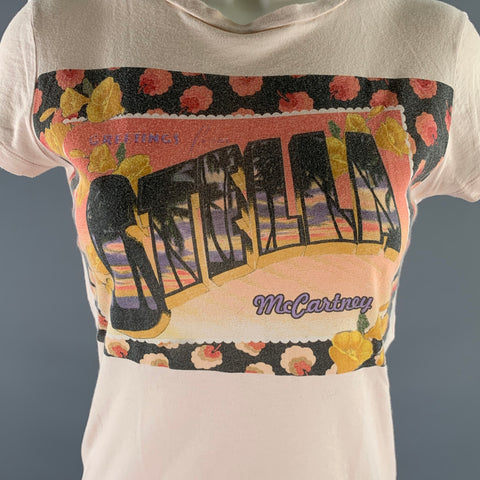 STELLA McCARTNEY Size 4 Pink Floral T Shirt Shirt