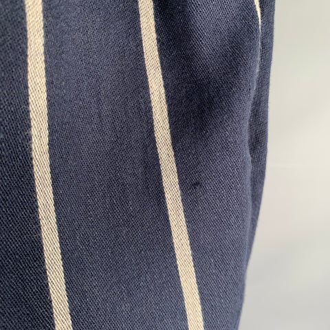KAPITAL Size M Navy Grey Stripe Linen Cotton Drop Crotch Casual Pants