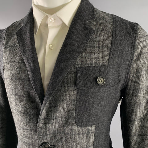 ABITO SARTORIALE Size L Grey Plaid Colorblock Wool Sport Coat