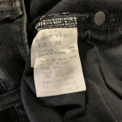 L.G.B Size 32 Black Distressed Cotton Polyurethane Cropped Jeans