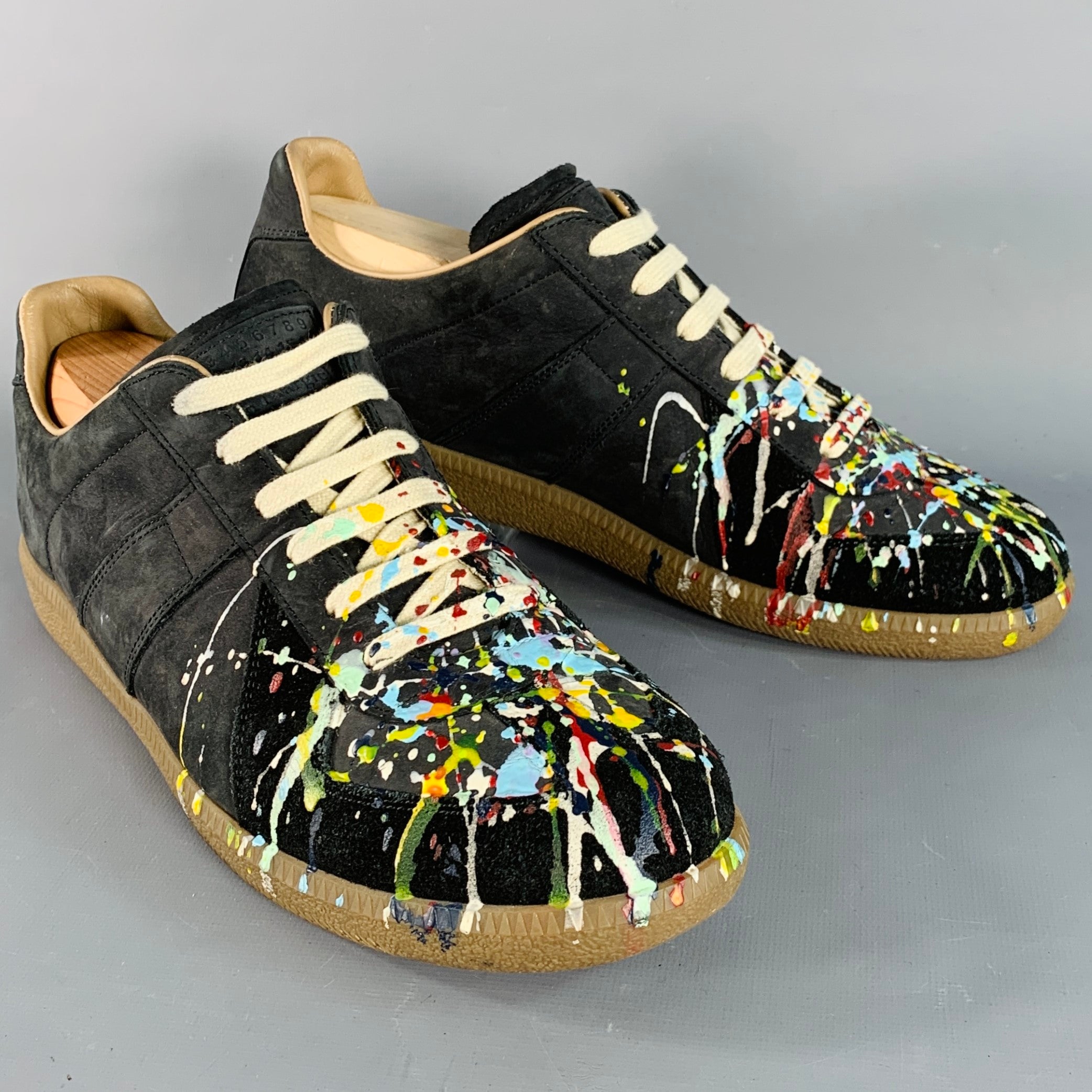 maison margiela/size M-L相当 Maison Margiela 35mm DDSTCK Leather Mid-High Sneaker 