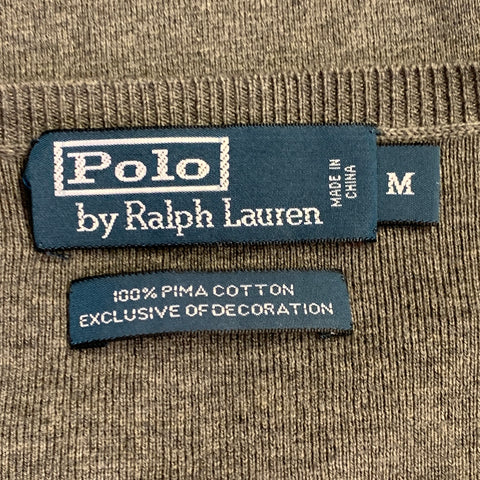 POLO by RALPH LAUREN Size M Grey Cotton V-Neck Pullover