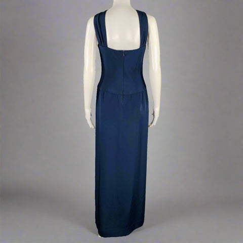 CAROLYNE ROEHM Size S Navy Long Gown Evening Wear