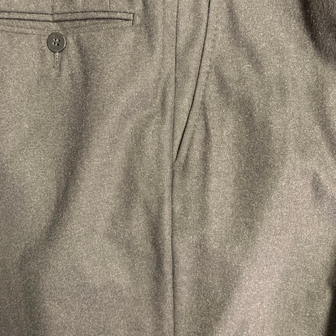 ISAIA Size 39 Grey Charcoal Wool Zip Fly Dress Pants