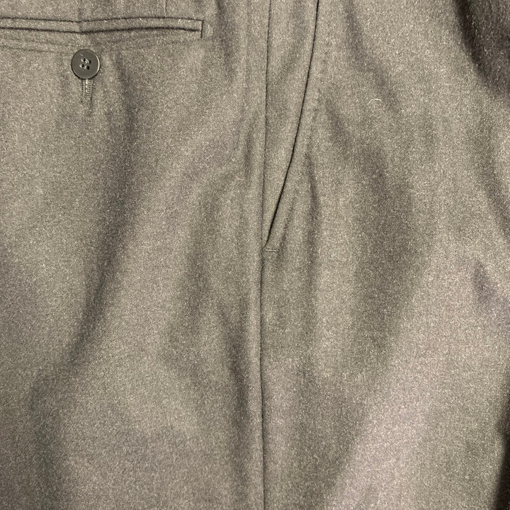 ISAIA Size 39 Grey Charcoal Wool Zip Fly Dress Pants