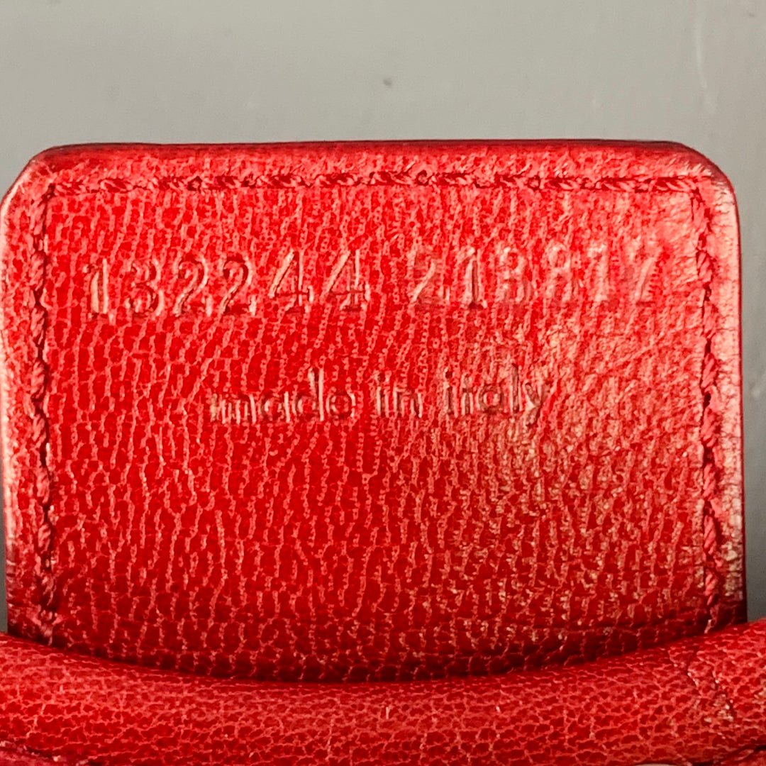 YVES SAINT LAURENT St Tropez Red Goat Leather Top Handles Hobo Handbag