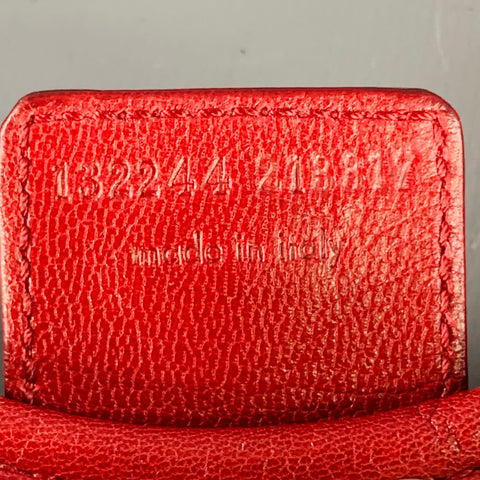 YVES SAINT LAURENT St Tropez Red Goat Leather Top Handles Hobo Handbag