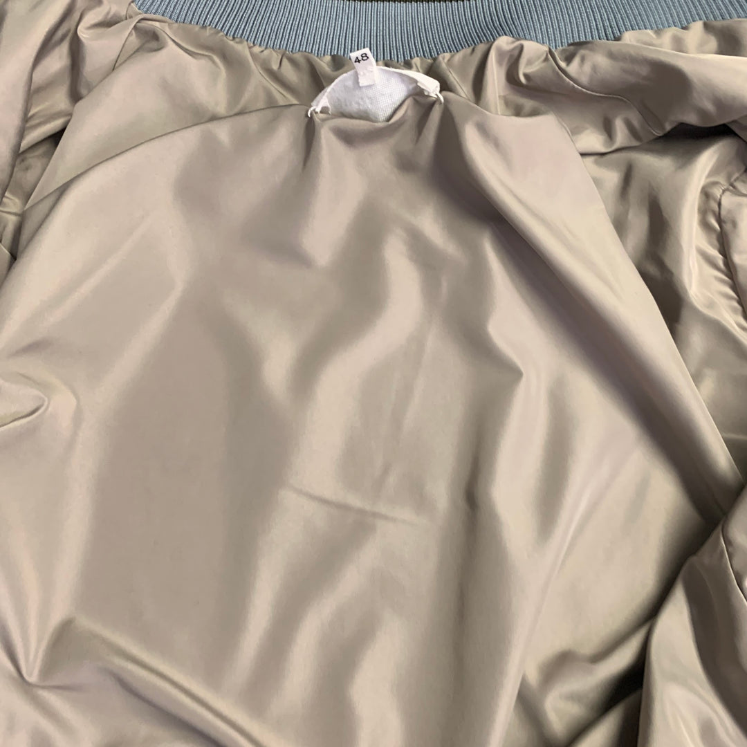 MAISON MARGIELA Size S Blue Grey Contrast Trim Satin Bomber Jacket