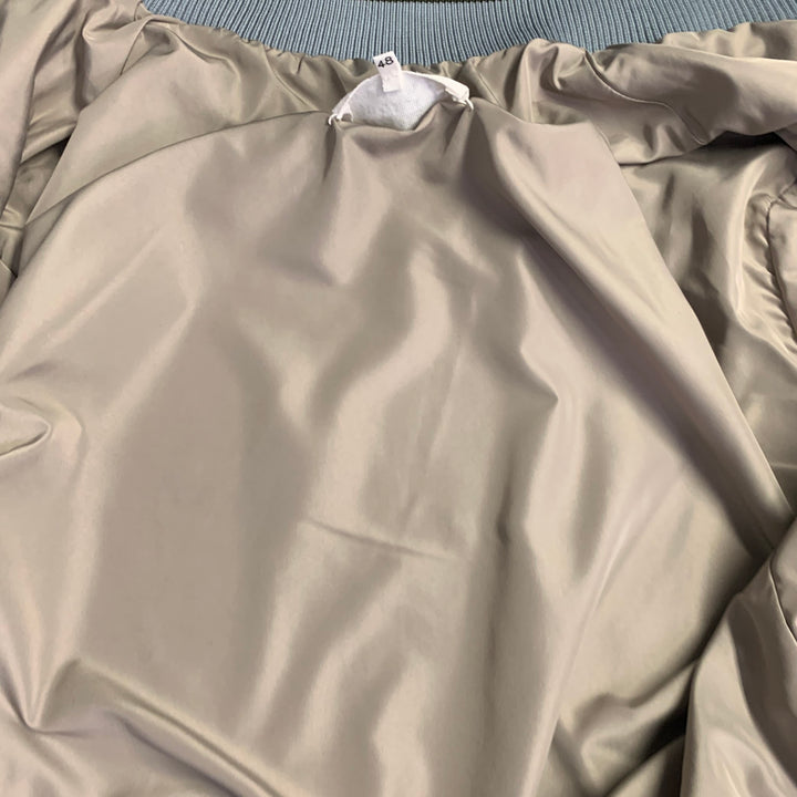 MAISON MARGIELA Size S Blue Grey Contrast Trim Satin Bomber Jacket