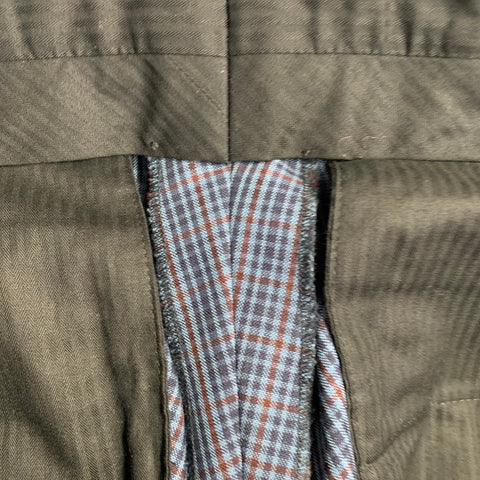 PRADA Size 30 Blue Navy Burgundy Plaid Wool Mohair Button Fly Dress Pants