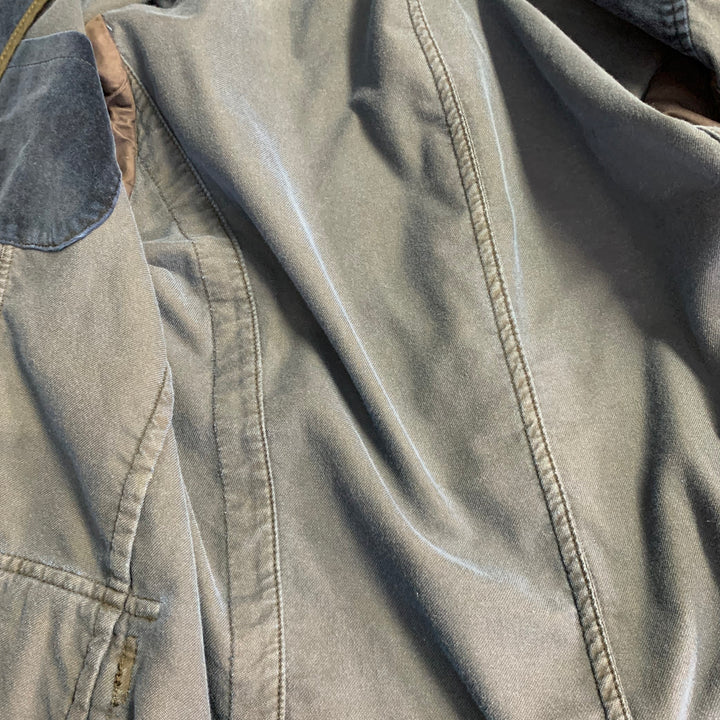 DRIES VAN NOTEN Size 42 Navy Black Velvet Cotton Nehru Collar Suit