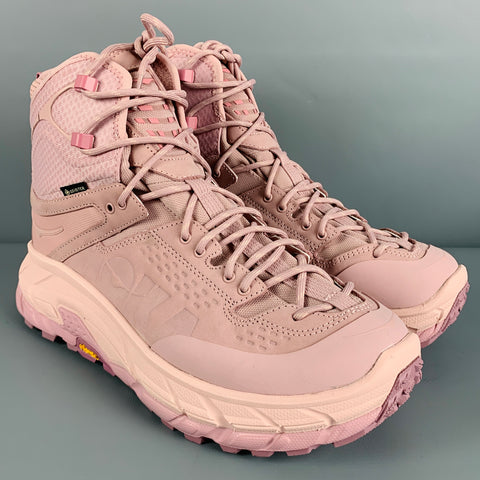 HOKA Size 9.5 Pink Leather High Top Athletic Sneakers