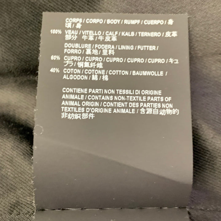 SAINT LAURENT Size M Black Calf Leather Belted Jacket