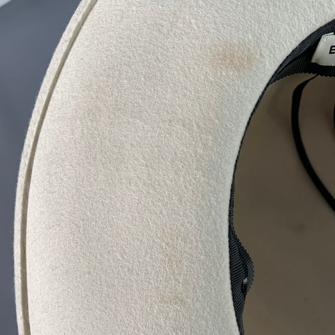 EUGENIA KIM Chapeau Fedora Blanc en Feutre de Laine avec Nœud Ornemental Taille Unique