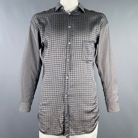 COMME des GARCONS SHIRT Size L Grey Charcoal Mixed Patterns Long Sleeve Shirt