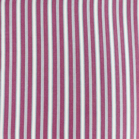 CHARVET Size M White Lilac Stripe Cotton Curved Cutaway Long Sleeve Shirt