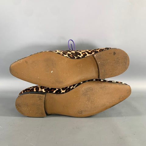 BURBERRY PRORSUM Size 11 Brown Camel Animal Print Calf skin Lace Up Shoes
