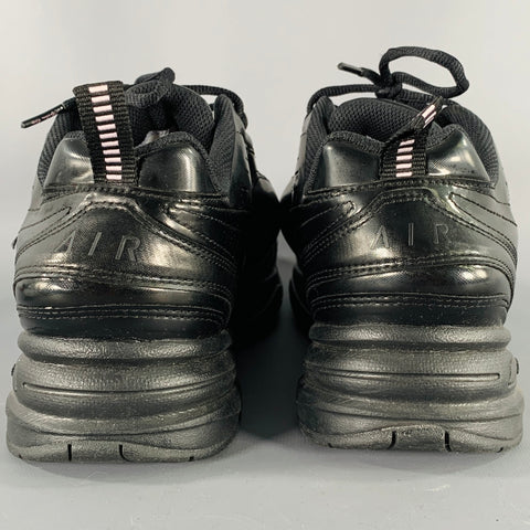 NIKE x MARTINE ROSE 2019 Size 10.5 Monarch IV Black Faux Leather Sneakers