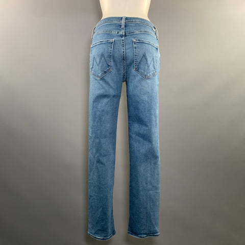 MOTHER Size 27 Blue Cotton Blend Straight leg Jeans