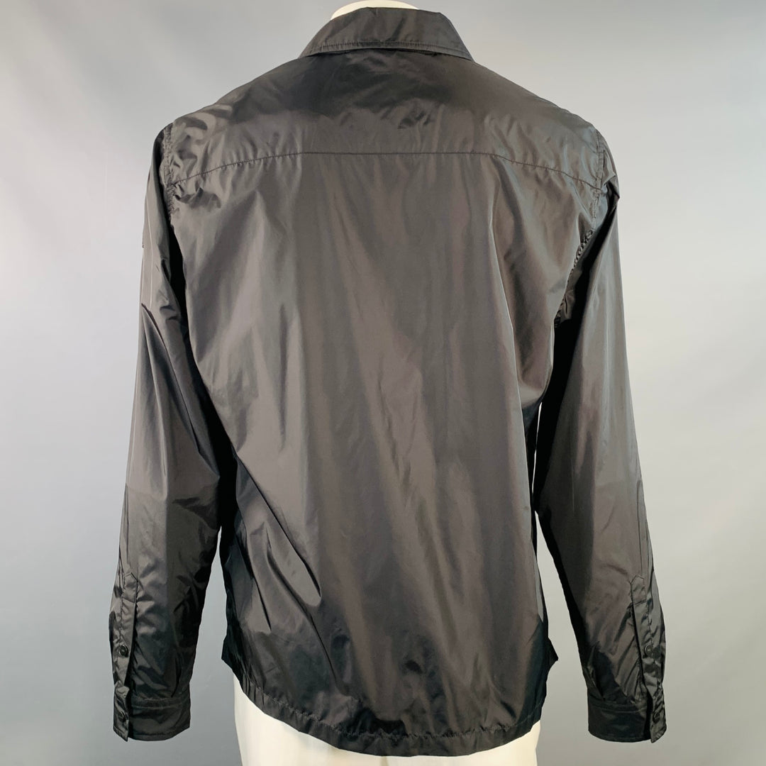 MONCLER Size XXL Black Polyamide Snaps Windbreaker Jacket