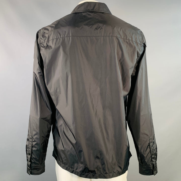 MONCLER Size XXL Black Polyamide Snaps Windbreaker Jacket
