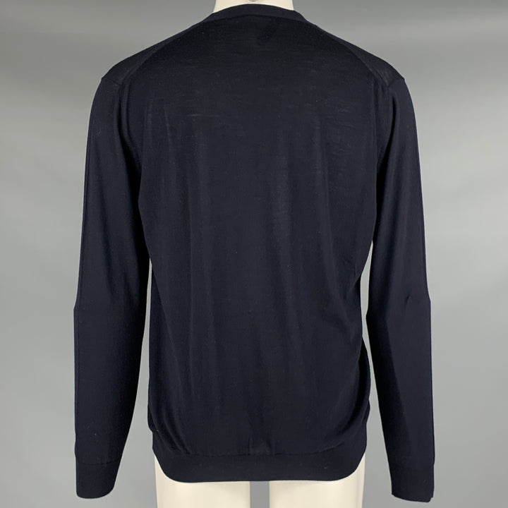 PRADA Size M Navy Knit Wool Buttoned Cardigan