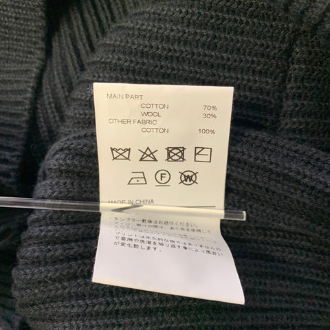 NEIGHBORHOOD Size XL Black Patch Wool Cotton Ribbed Sweater