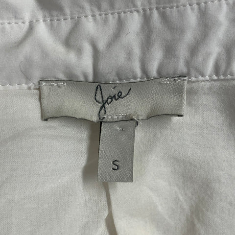 JOIE Size S White Cotton Knee Length Bishop Sleeve Shirt Dress