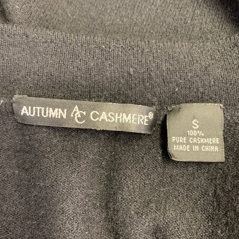 AUTUMN CASHMERE Size S Black Cashmere Zip Up Cardigan