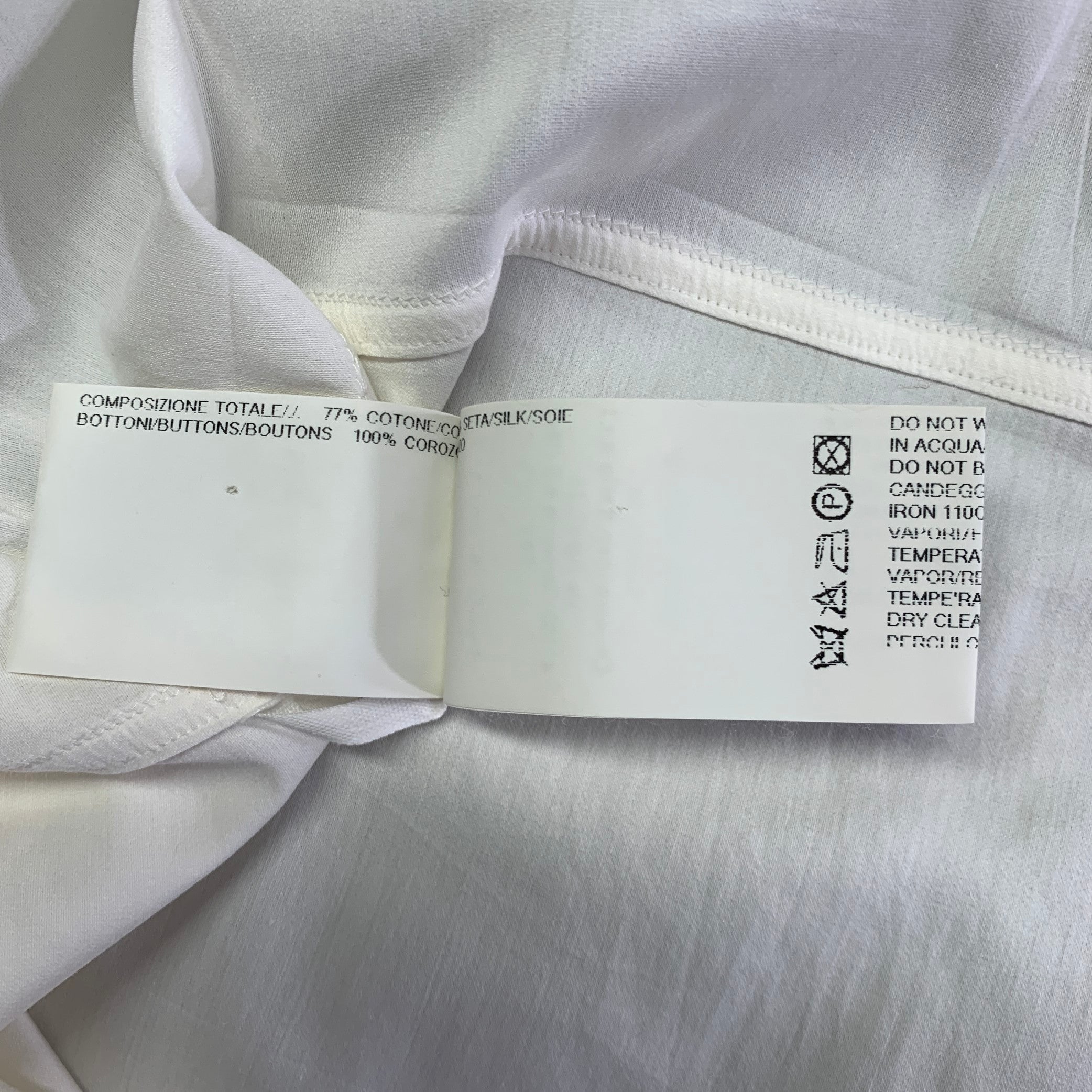 RICK OWENS SS16 Size M -Cyclops- Cream Cotton Silk Long Sleeve