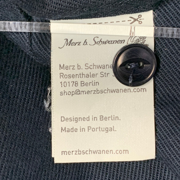 MERZ B. SCHWANEN Size XL Navy Twill Cotton One Pocket Long Sleeve Shirt