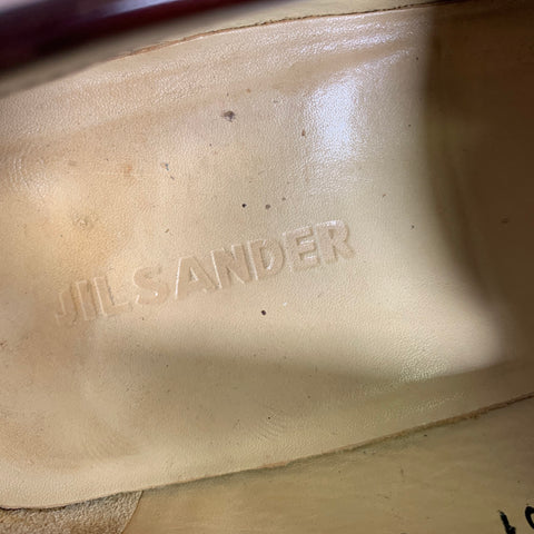JIL SANDER Size 8 Burgundy Leather Loafer