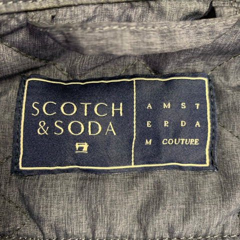 SCOTCH AND SODA Size XXL Orange Navy Plaid Polyester Snaps Coat