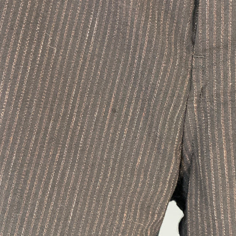 VISVIM Size M Black Brown Pinstripe Wool Linen Button Fly Casual Pants