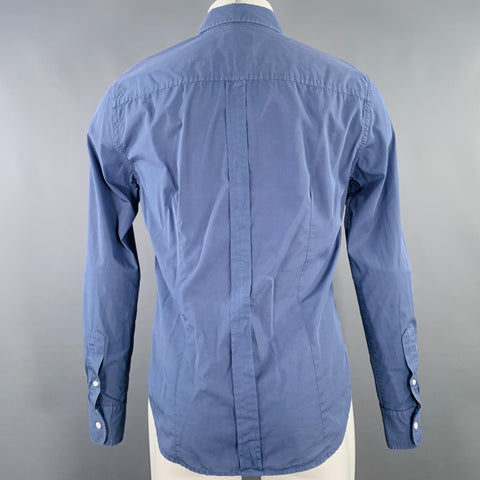 BAND OF OUTSIDERS Size M Blue Cotton One Pocket Long Sleeve Shirt