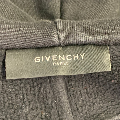 GIVENCHY Taille XXS Sweatshirt Zippé à Capuche en Coton Noir