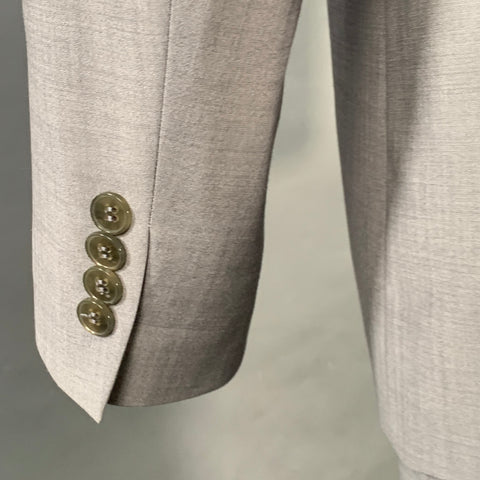 CALVIN KLEIN Size 40 Grey Wool Blend Single Breasted Notch Lapel Suit