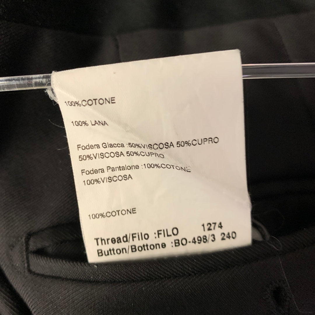 LARDINI Size 32 Black Wool Tuxedo Dress Pants