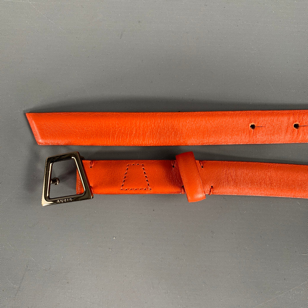 AKRIS Waist Size 38 Orange Leather Belt