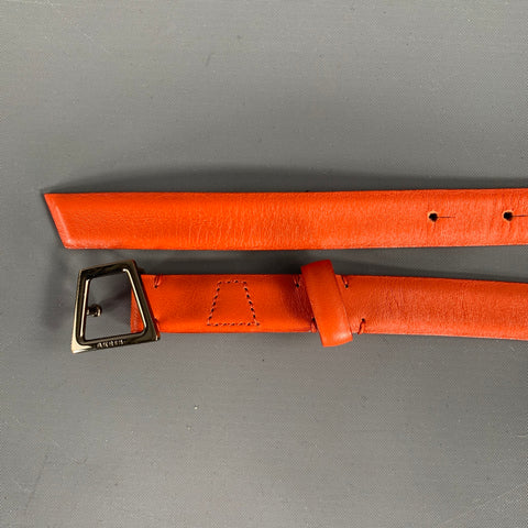 AKRIS Waist Size 38 Orange Leather Belt