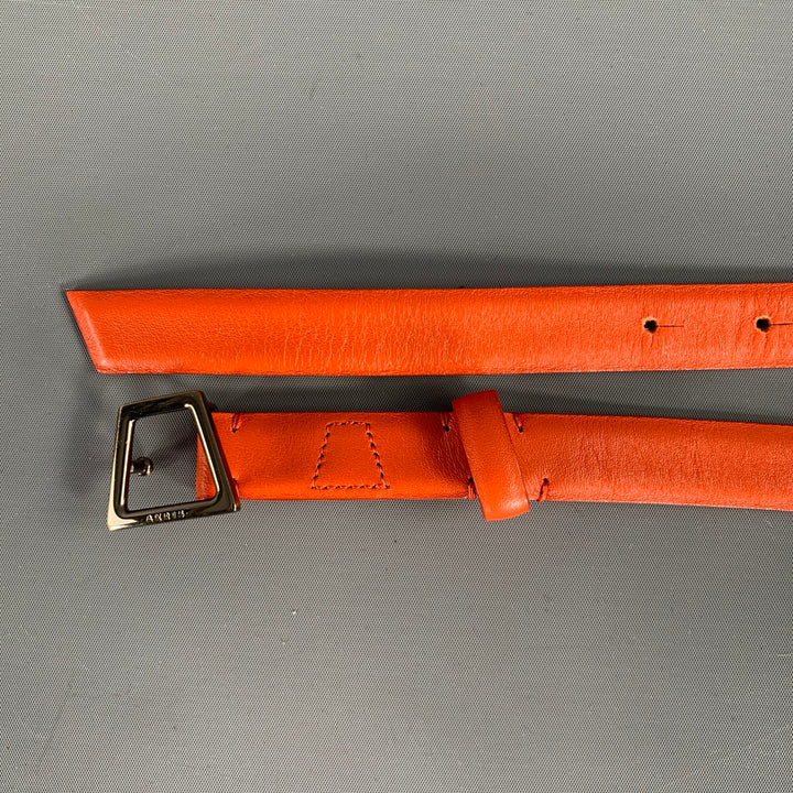 AKRIS Waist Size 38 Orange Leather Belt