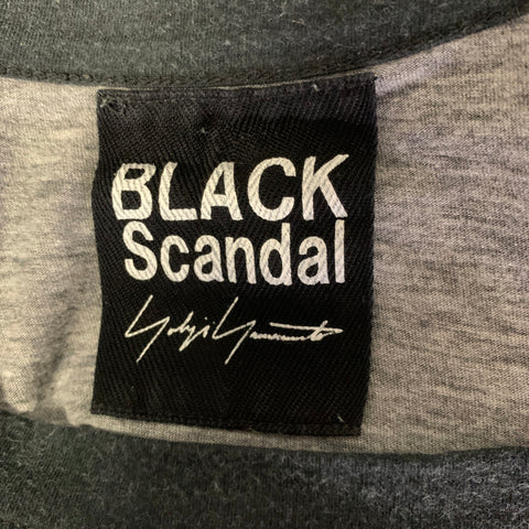 BLACK SCANDAL by YOHJI YAMAMOTO SS2020 Size M Grey Graphic Cotton & Rayon Tunic