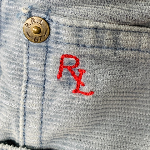 POLO by RALPH LAUREN Size 36 Powder Blue Corduroy Cotton Casual Pants