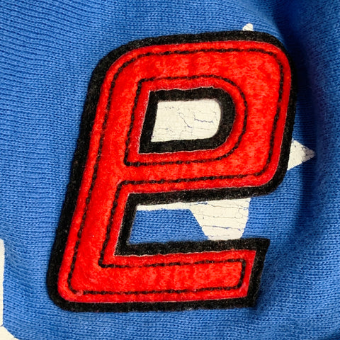 ERL Size XS Red White Blue Flag Cotton Cracked Effect Hooded Sweatshirt