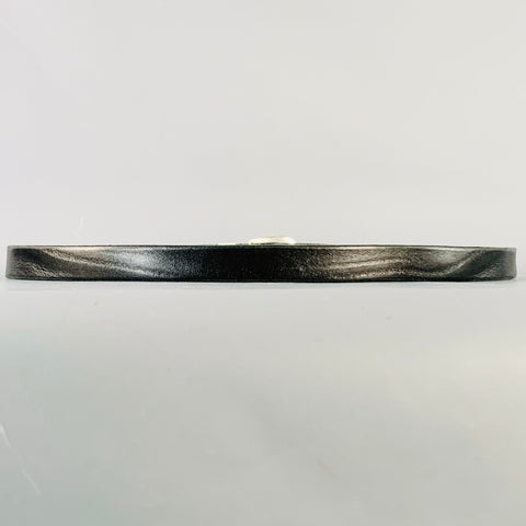 OUR LEGACY Size L Black Silver Leather Skinny Belt