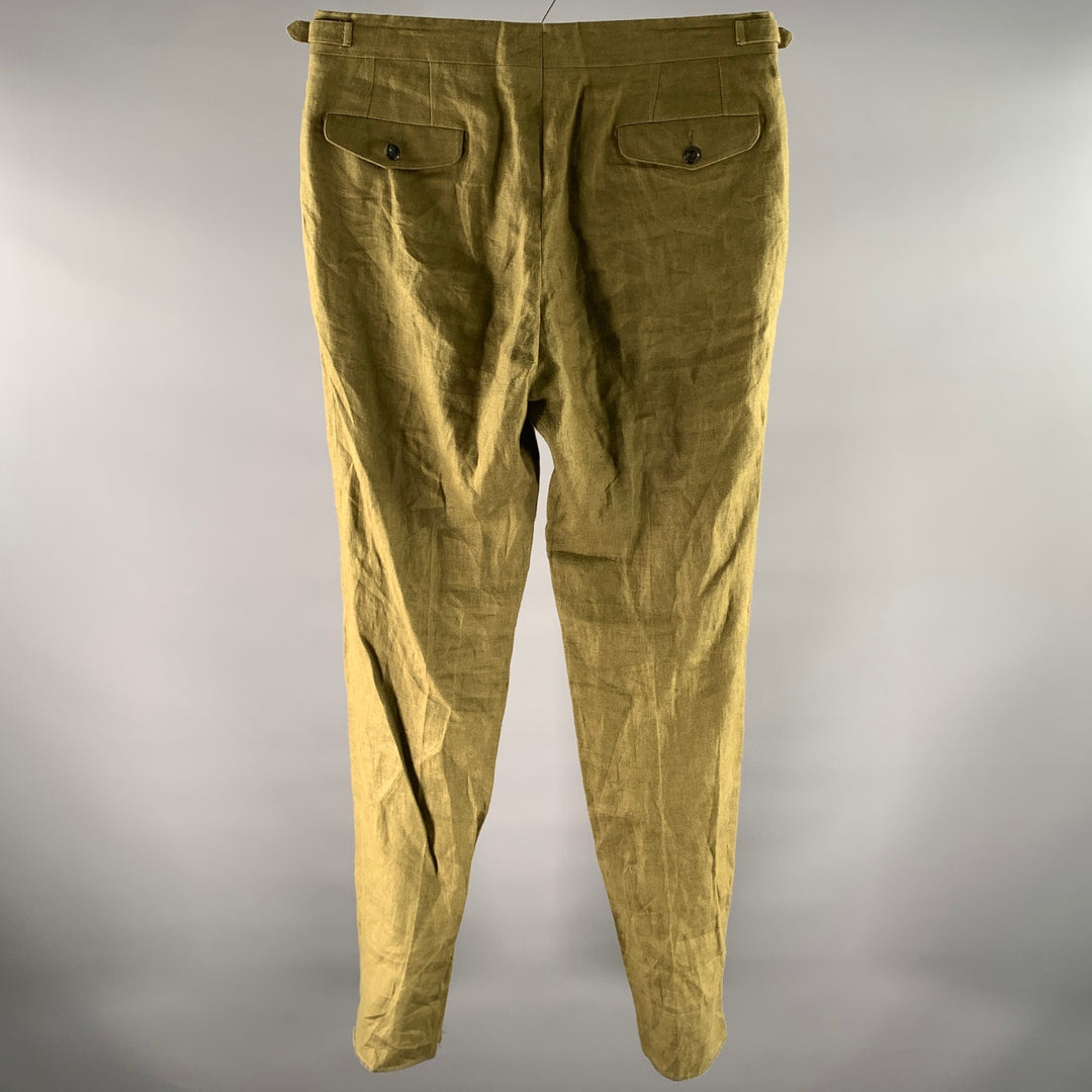VELASCA Size 36 Green Olive Pleated Pants