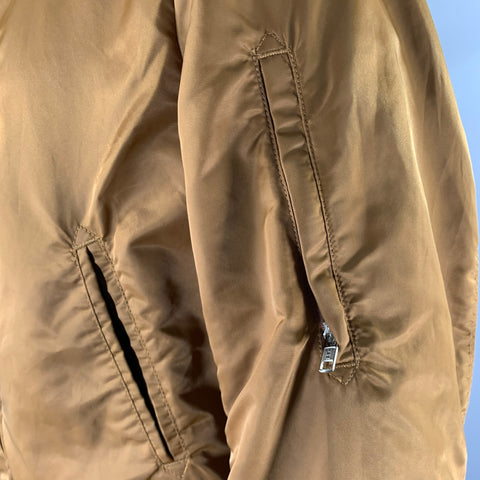 ENGINEERED GARMENTS Size L Brown Nylon Bomber Jacket