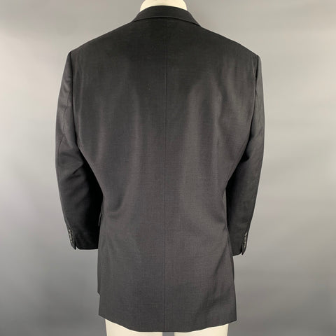 CALVIN KLEIN Chest Size 40 Short Navy Wool Notch Lapel Sport Coat