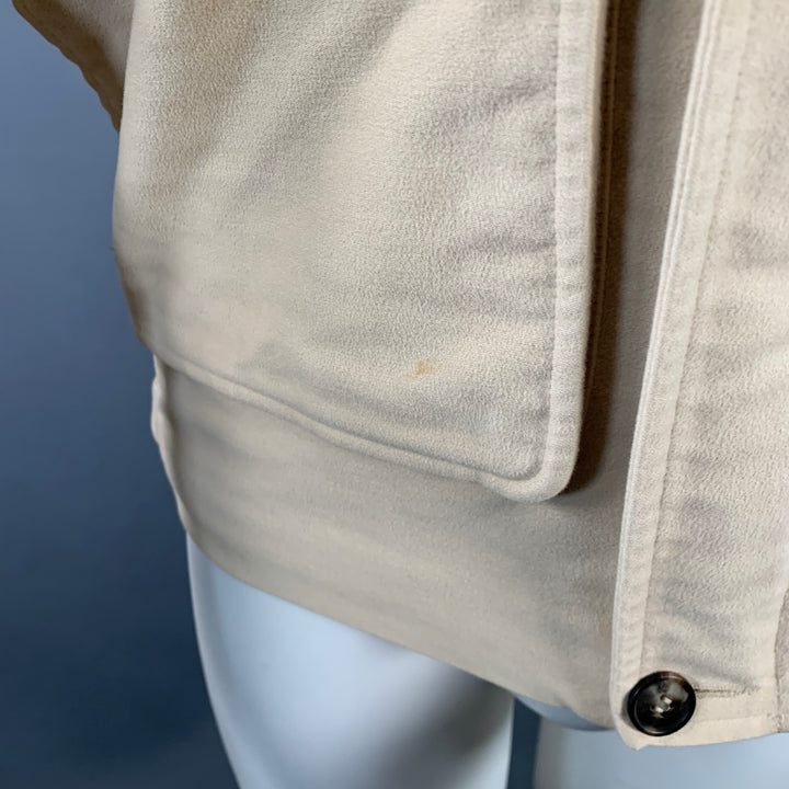 A.P.C. Size S Beige Cotton Moleskin Blouson Hidden Placket Jacket