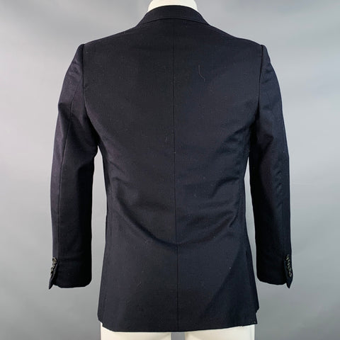 VESTE DE SPORT BAND OF OUTSIDERS EN LAINE RAYÉE BLEU MARINE ET GRISE, TAILLE 40 REGULAR, REVERS CRANTÉ